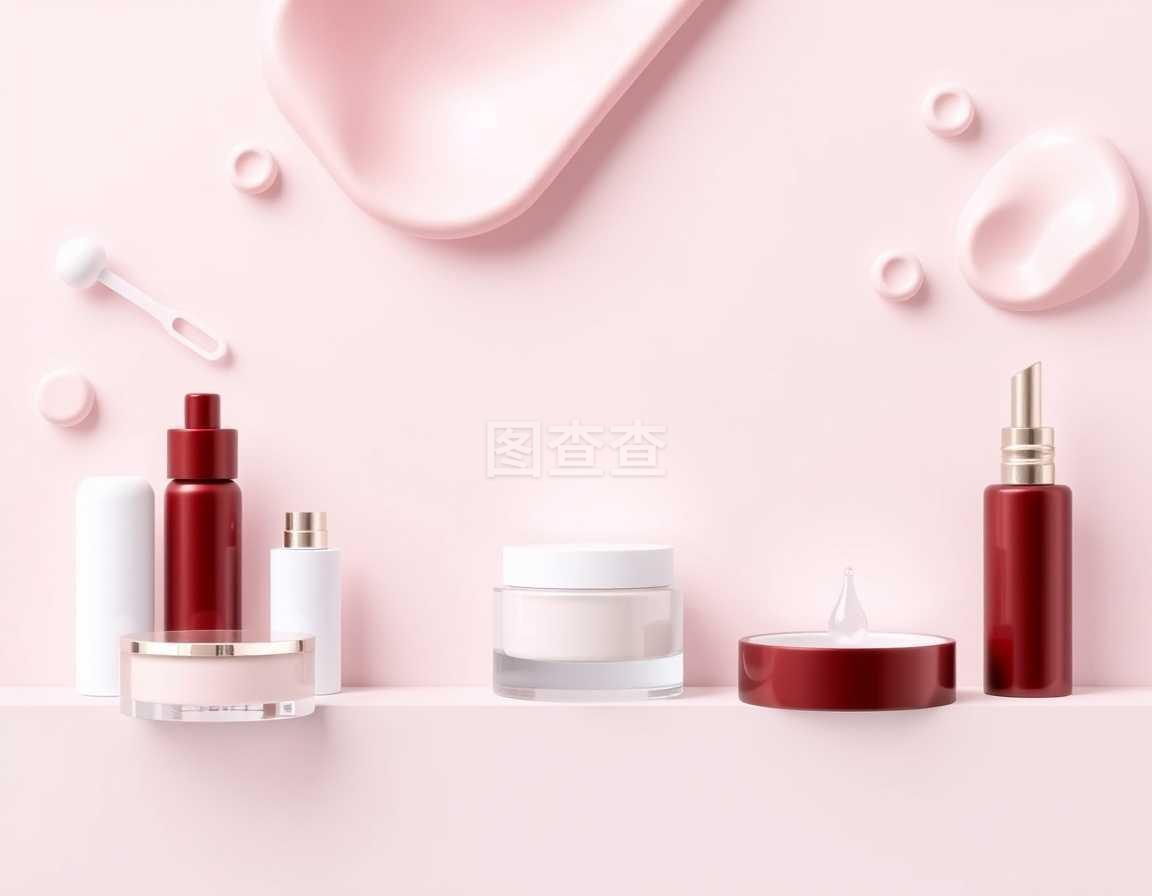 3D写实矢量化妆品产品模板设计 广告与杂志应用